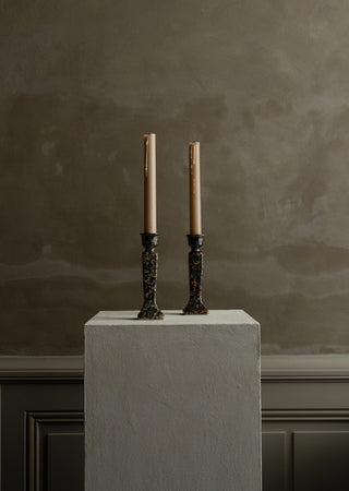 Pair of sandstone candle holders